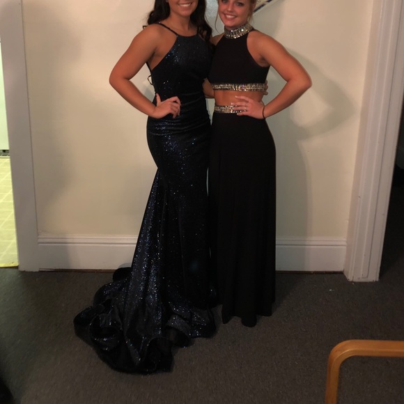 Jovani Dresses & Skirts - Blue and black sequins dress